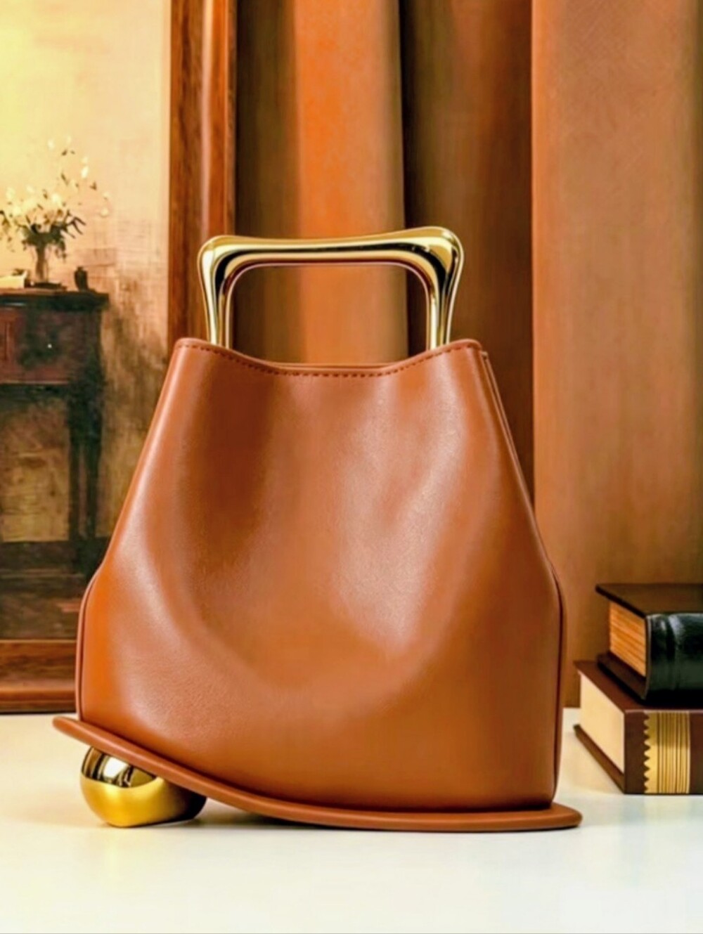 Elegant Luxury brown leather handbag NWT
